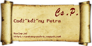 Csákány Petra névjegykártya